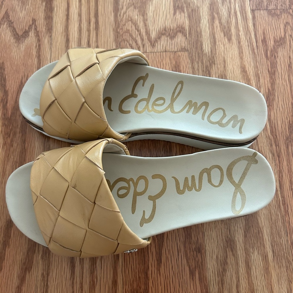 Sam Edelman Tan Quilted Sandals